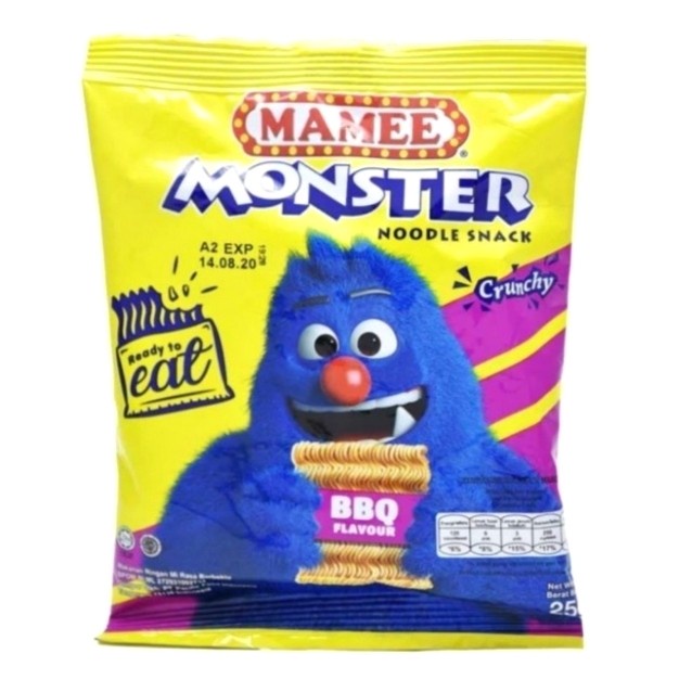 

MAMEE MONSTER SNACK BBQ 25GR X 8