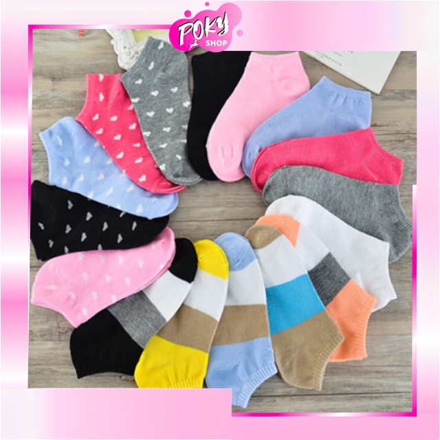 POKY - D2006 Kaos Kaki Motif / Socks / Kaos Kaki Mata Kaki / Kaos Kaki Warna Warni / Angkle Socks / Kaos Kaki K272 / Kaos Kaki Cute