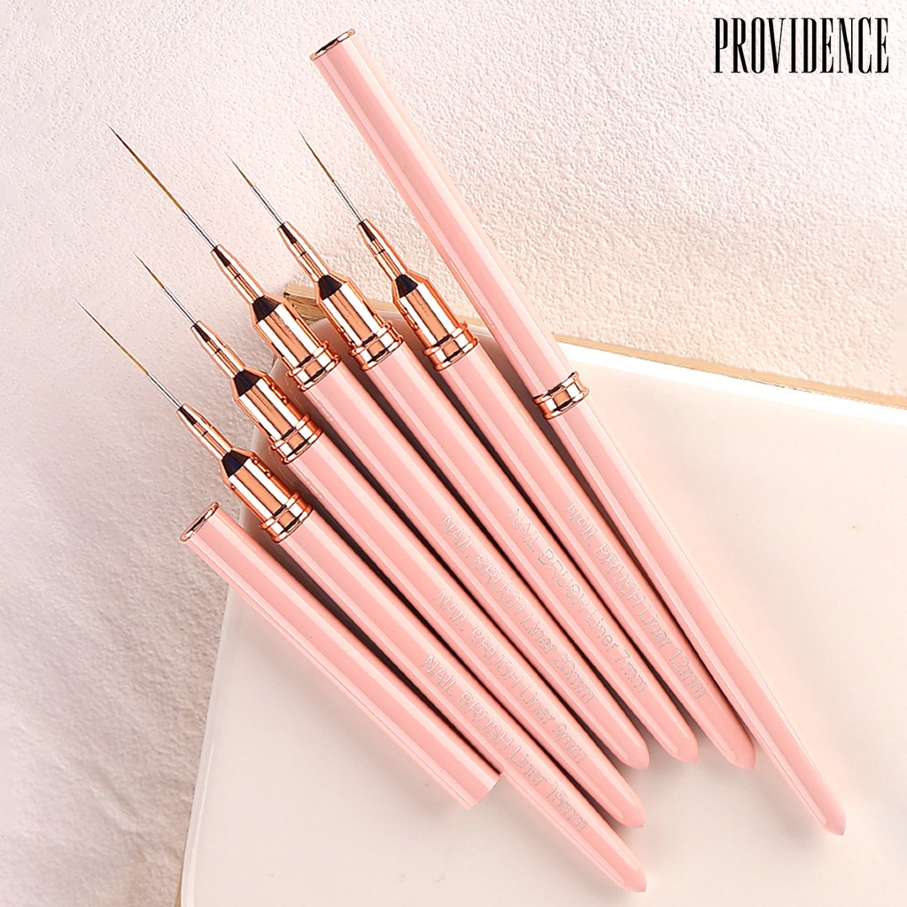 Providence Nail Art Outline Brush Pink Pen Holder Bulu Fleksibel Gambar Halus Batang Akrilik Gambar Kuku Brush Liner Brush Nail Salon Supply