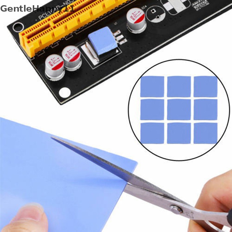 Gentlehappy Biru 100mmx100mmx1mm GPU CPU Heatsink Pendingin Thermal Conductive Silicone Pad id