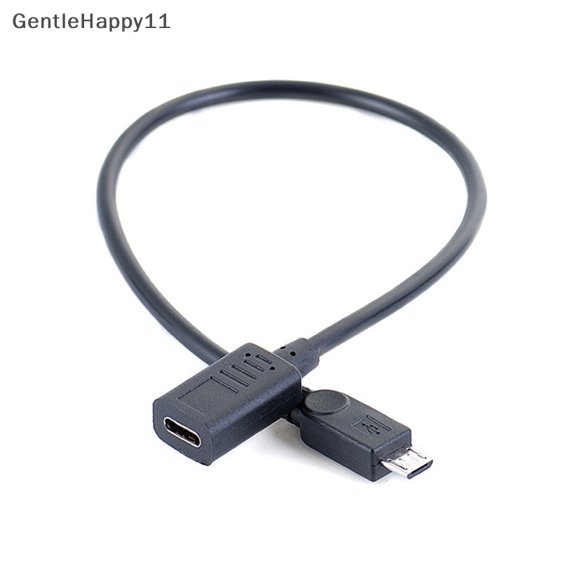 Gentlehappy Adaptor Kabel Konektor OTG USB Type-c Female to Micro USB Male id