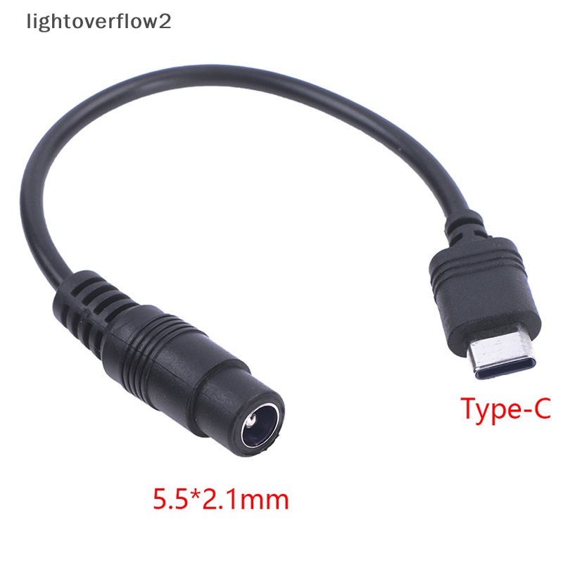 [lightoverflow2] Dc Type-C Female To 5.5 * 2.1 Female Kabel 5521jek Listrik DC Power Conector 5.5x2.1 Adapter USB Type C Converter [ID]