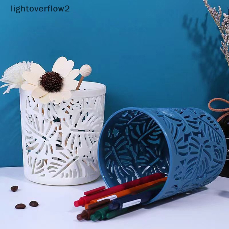 [lightoverflow2] Sederhana Kreatif al Berongga Pen Holder Kecil Segar Dekorasi Desktop Alat Tulis Siswa Makeup Brush Storage Bucket [ID]