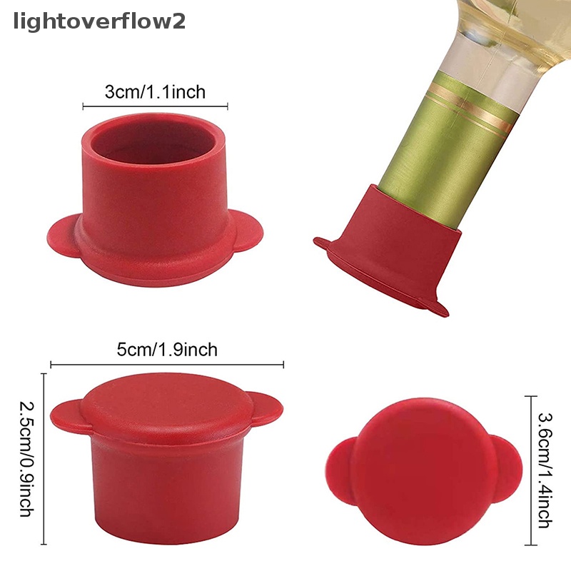 [lightoverflow2] 2pcs Reusable Silicone Leak Proof Wine Stopper Champagne Bottle Sealer Tutup Gabus [ID]