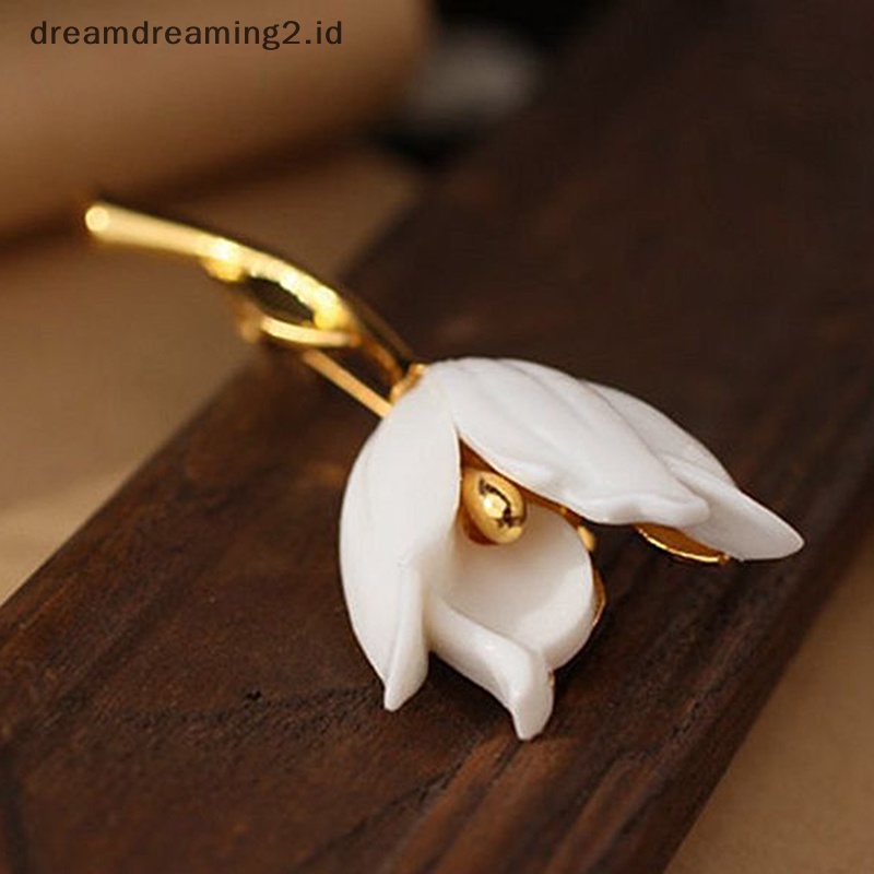 (drea) Bunga Tulip Enamel Bros Pin Kerah Lapel Syal Decor Perhiasan Garment Jewelry//