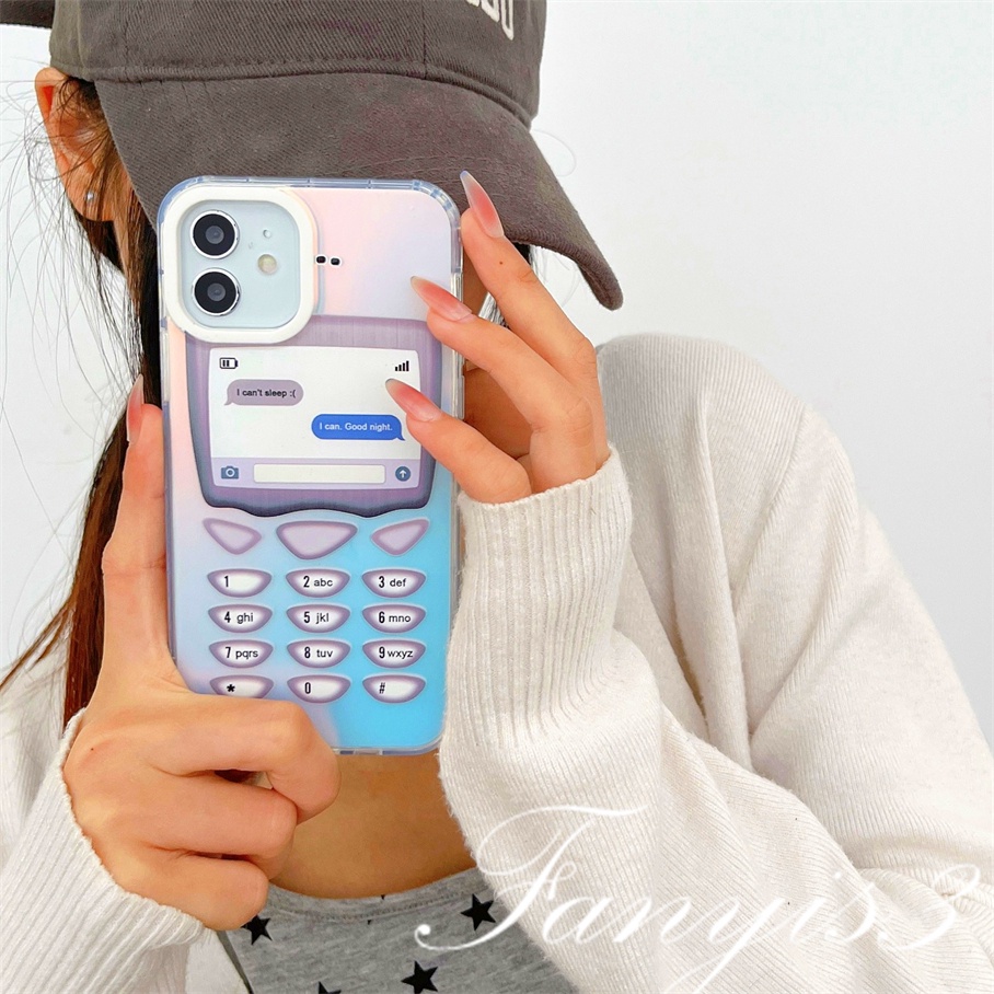 Compatible For IPhone 14 13 12 11 Pro Max X XR Xs Max 8 7 Plus SE 2020 Kompatibel Untuk Handphone Desktop IMD Laser Gradiasi Ponsel Case TPU Lembut Shockproof Cover Pelindung