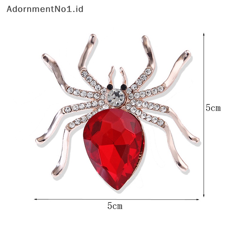 [AdornmentNo1] Fashion Kreatif Kristal Spider Hewan Bros Pin Untuk Wanita Pakaian Kerah Mantel Aksesoris [ID]