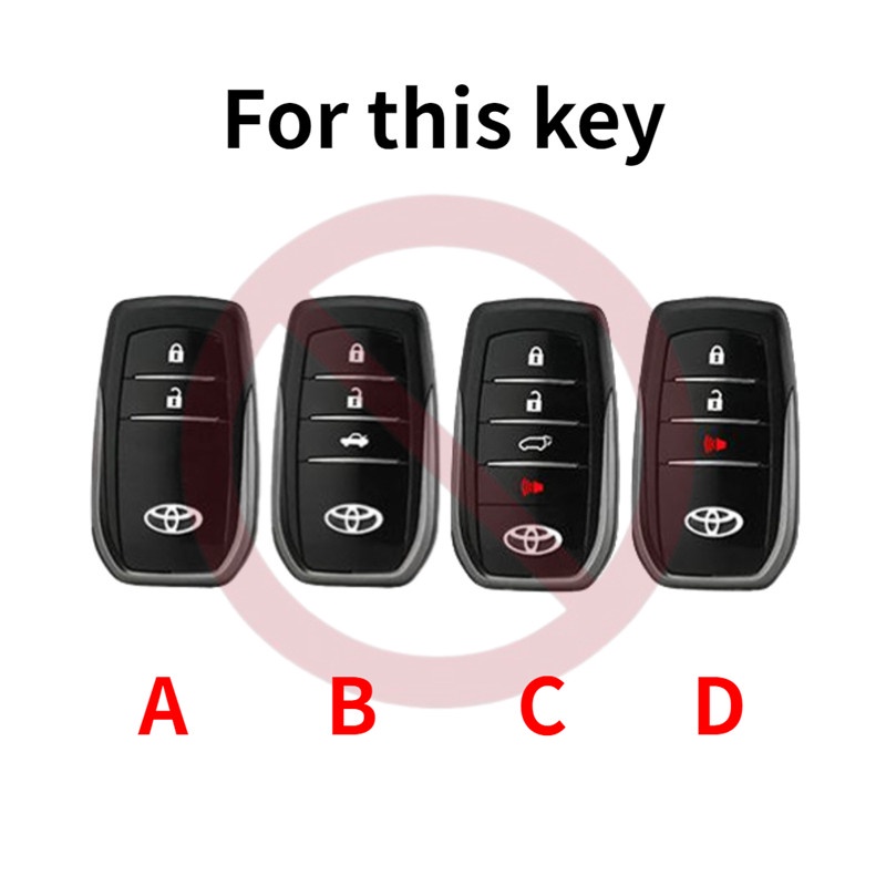 Kasus Kunci ABS Penutup Jarak Jauh Mobil Silikon Gantungan Untuk Toyota Wildlander RAV4 Prado Levin Avalon Fortuner Yaris Camry Corolla Vios Cangkang Pelindung Car Remote Key Case