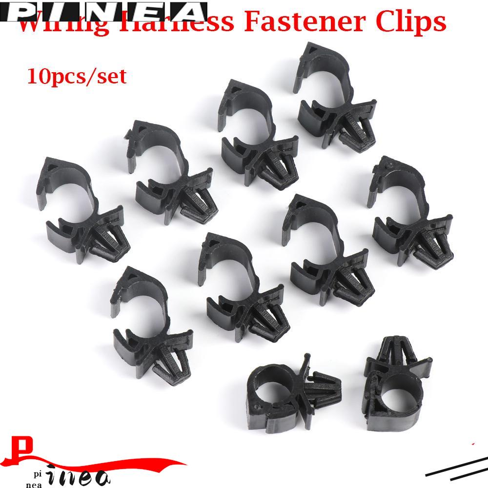 Nanas 10Pcs Klip Pengikat Kabel Harness Plastik Jalur Kabel Finishing Push Mounted Wiring Strap