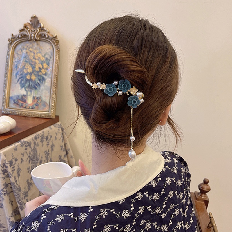 Jepit Cakar Rambut Bunga Buram Besar Wanita Aksesoris Jepit Rambut Serbaguna Sederhana - SG