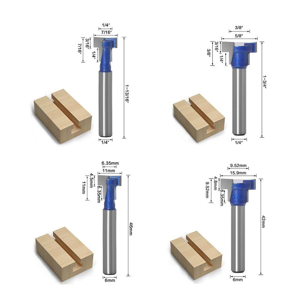 Populer Milling Cutter Kualitas Tinggi Mata Bor Lubang 6mm 1/4inch Shank Router Bit