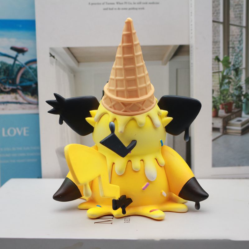 Pokemon Pikachu Slowpoke Gengar Ice Cream Series Action Figure Model Mainan Kartun Hewan Koleksi Ornamen Boneka