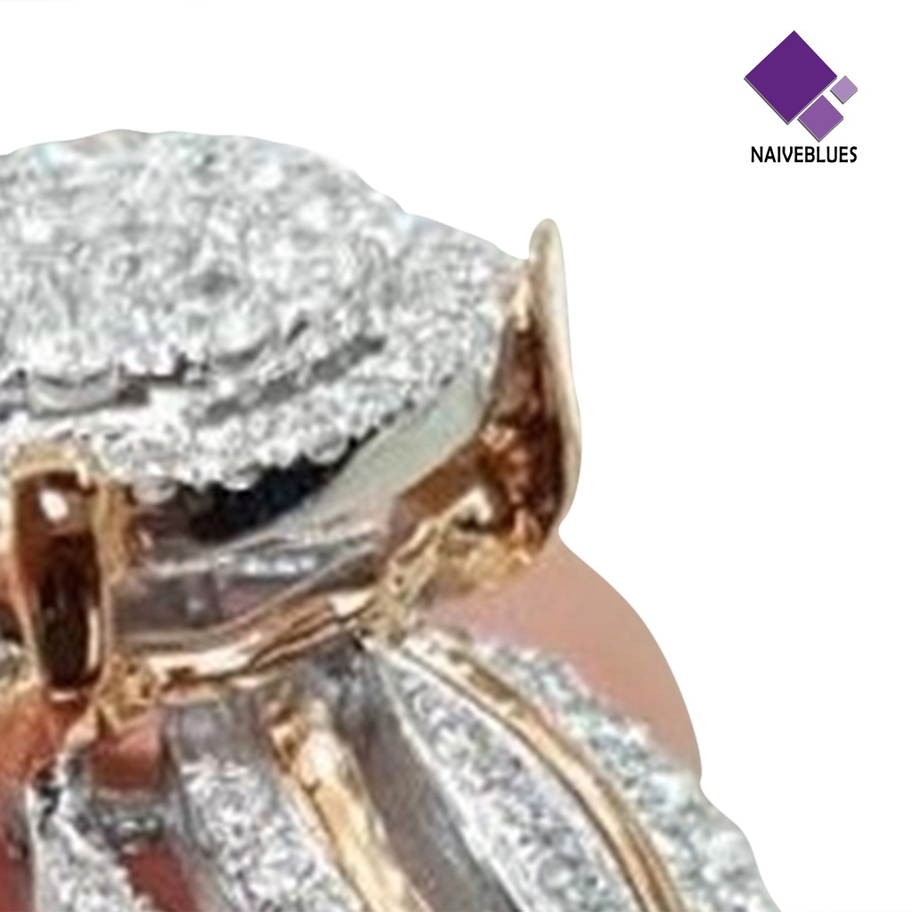 &lt; Naiveblues &gt; Cincin Wanita Hias Berlian Imitasi Tidak Luntur Ringan Multi Layers Pernikahan Untuk Ulang Tahun