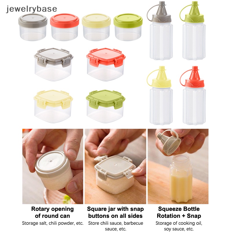 [jewelrybase] 1set Botol Bumbu Botol Saos Mini Kotak Bumbu Spice Jar Sauce SqueezeBottle Boutique