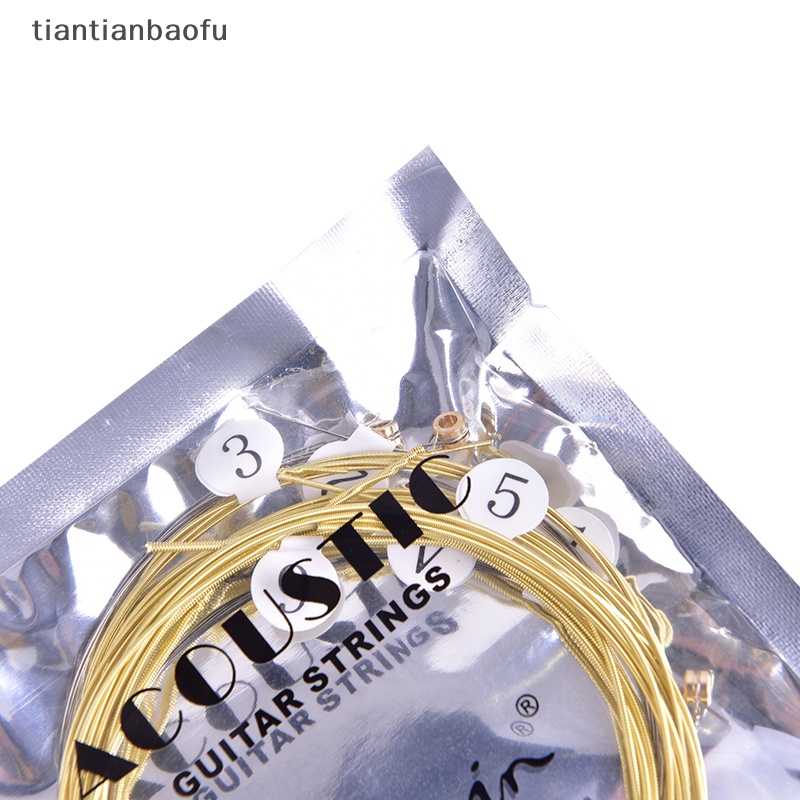 [tiantianbaofu] 6pcs/set String Gitar Akustik Universal Kuningan String Inti Baja Hexagonal Untuk Butik