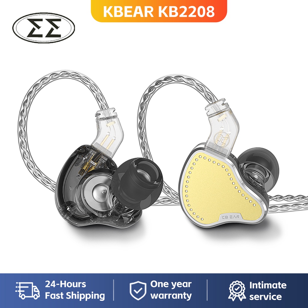 Kbear PECKER KB2208 HiFi In-Ear Metal Earphone 2BA+1DD Driver IEM 2Pin Dilepas OFC Kawat Earphone Bass Musik Sport Headset