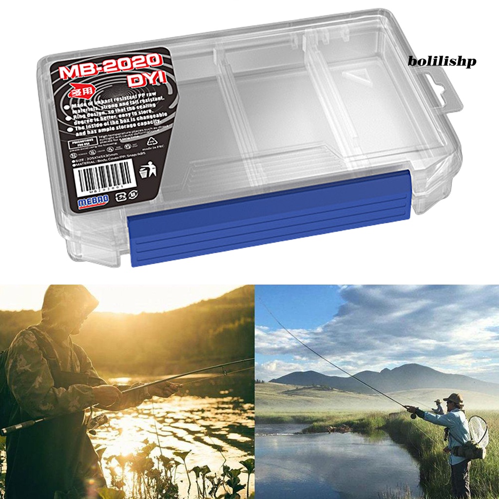 Bo-fishing Toolbox Multifungsi Tahan Air Mini Fish Hook Rectangular Penyimpanan Kemasan Case Untuk Pecinta Memancing