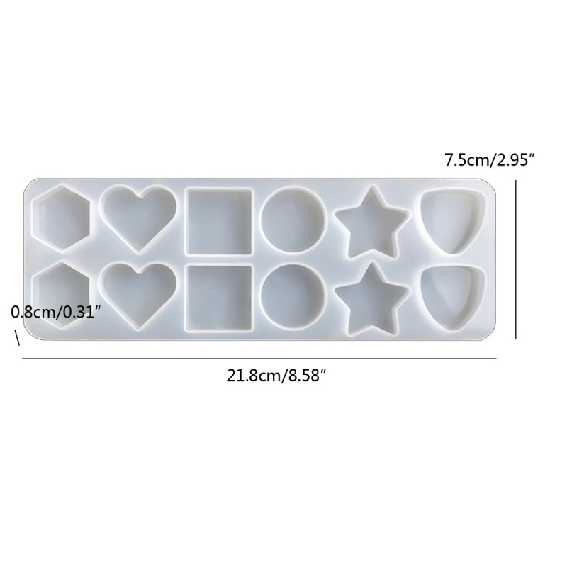 Siy Gantungan Kunci Liontin Cetakan Silikon Hati Bintang Round-Tag Cetakan Epoxy Untuk DIY Homemade