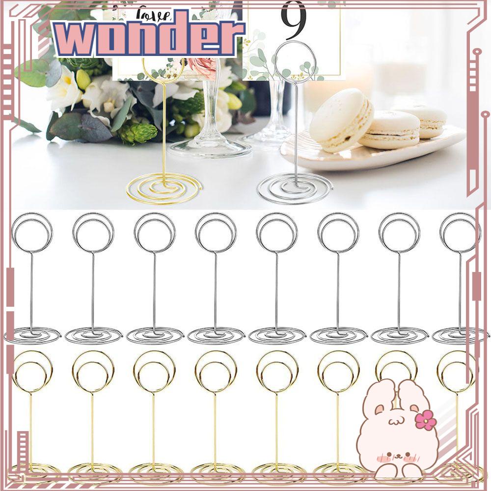 Wonder 1PCS Nomor Meja Holder Fashion Penjepit Kertas Logam Kartu Gambar Display Berdiri Bentuk Hati Perlengkapan Pernikahan Klem Berdiri