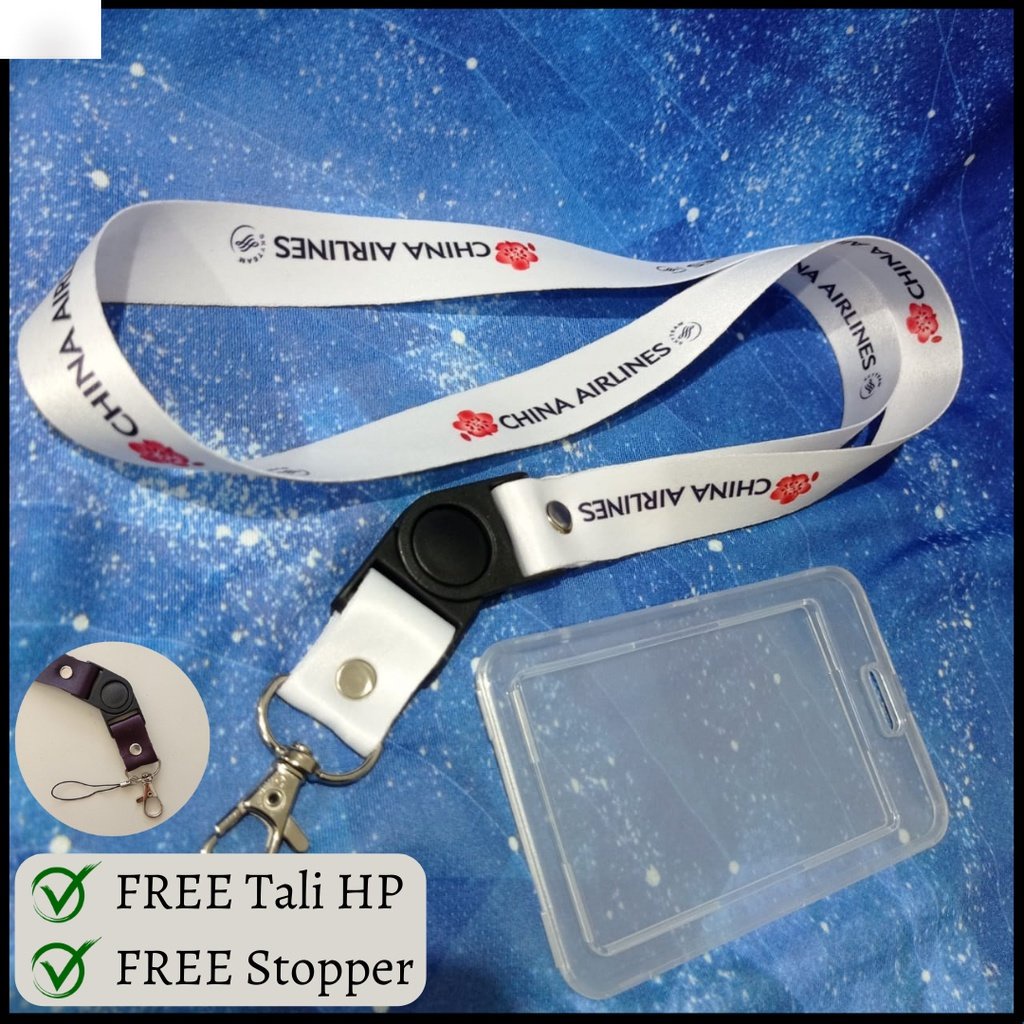 

[China Airlines] Tali Lanyard Custom / Lanyard Karyawan / Tali Custom Aksesoris Tali HP