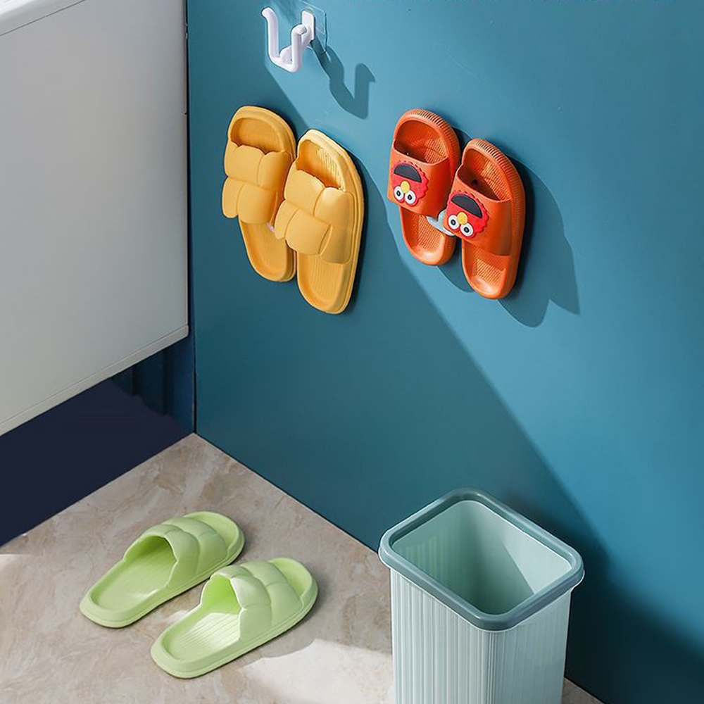 4pcs Rak Sandal Kamar Mandi Tempel Dinding Dengan Drainase Untuk Penyimpanan Toilet Dan Pintu