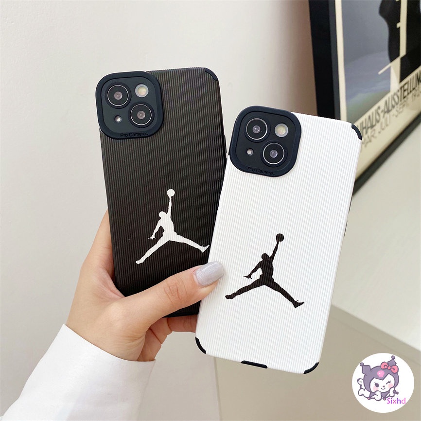 IPHONE Pasangan Basket Hitam Putih Sederhana Kompatibel Untuk Iphone14 13 12 11 Pro Max SE 2020 X Xr Xs Max8 7 Plus Perlindungan Shockproof Casing Ponsel Sarung Silicon Lembut XJJJJ