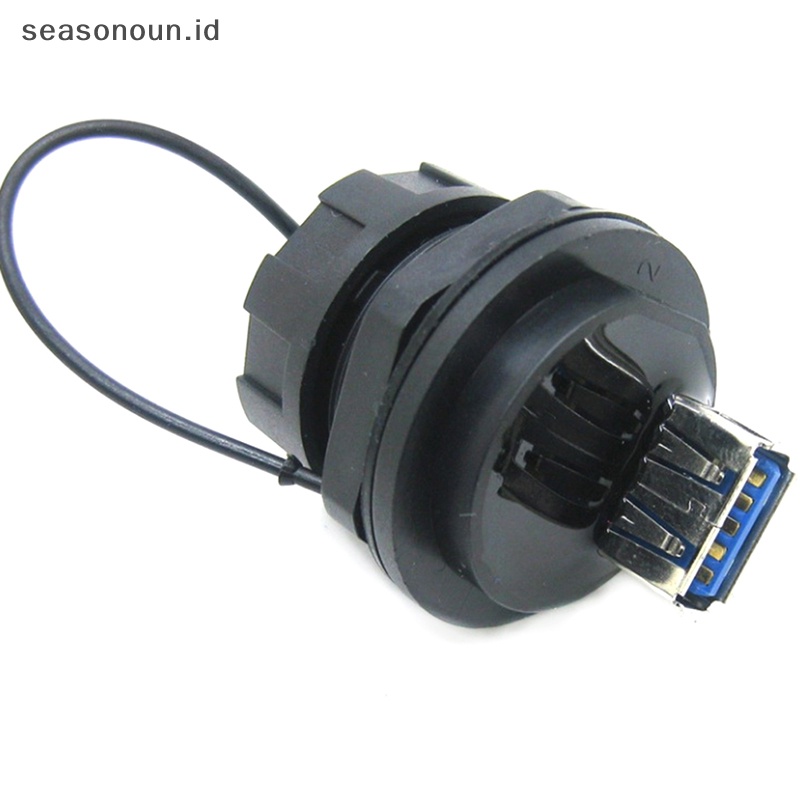 Seasonoun USB Female Socket Plug Panel Mount Adapter USB 3.0 Konektor Tahan Air IP68.