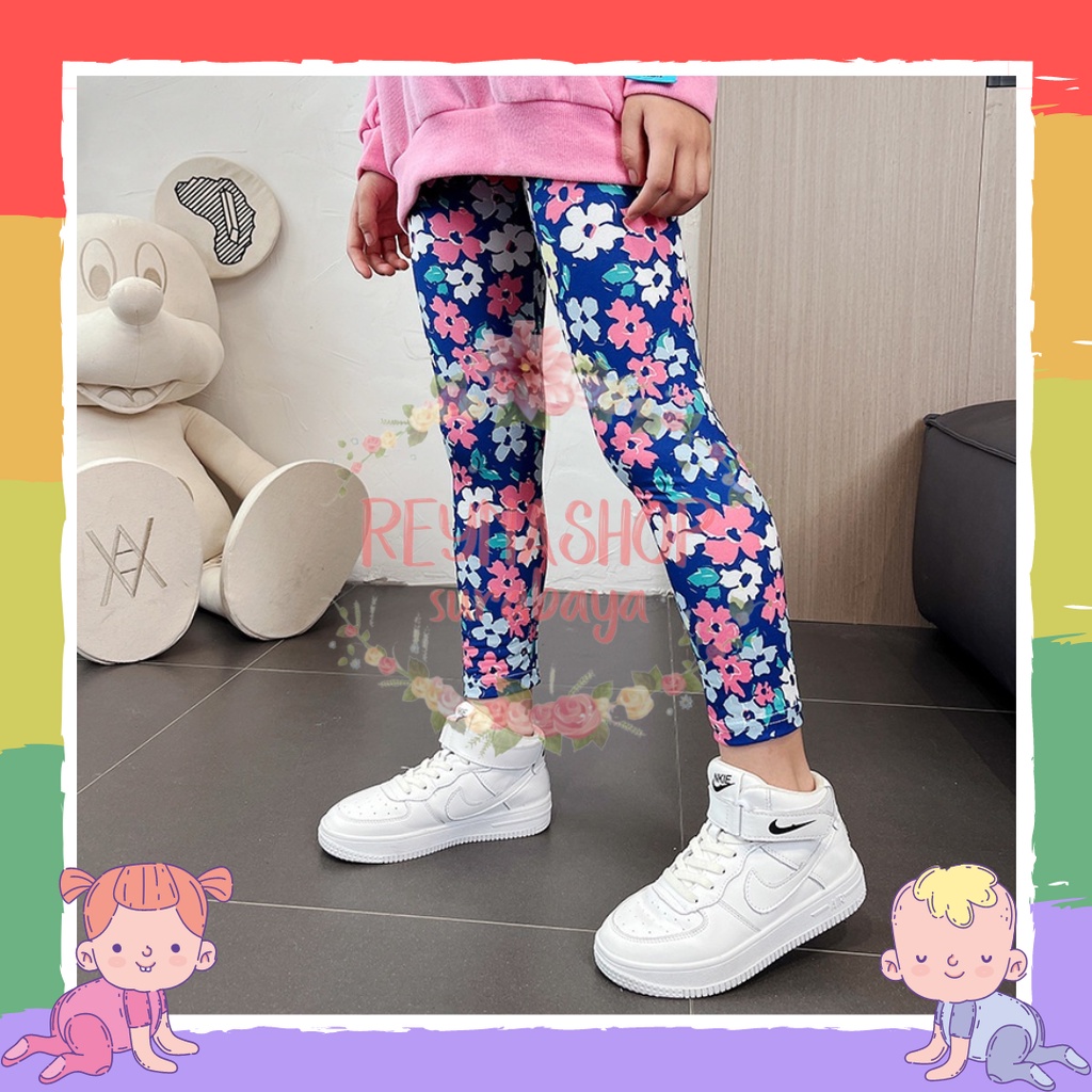 (LGAB-LGAF) LEGGING KATUN IMPOR STRETCH PANJANG CETAK MOTIF LUCU ALA KOREA ANAK PEREMPUAN IMPORT 3-9 TH