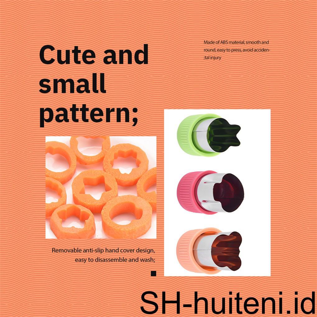 Paket 3buah Cetakan Pengiris Sayuran Portable Reusable Detachable Polished Adorable Stainless Steel Mold Bentuk Hewan