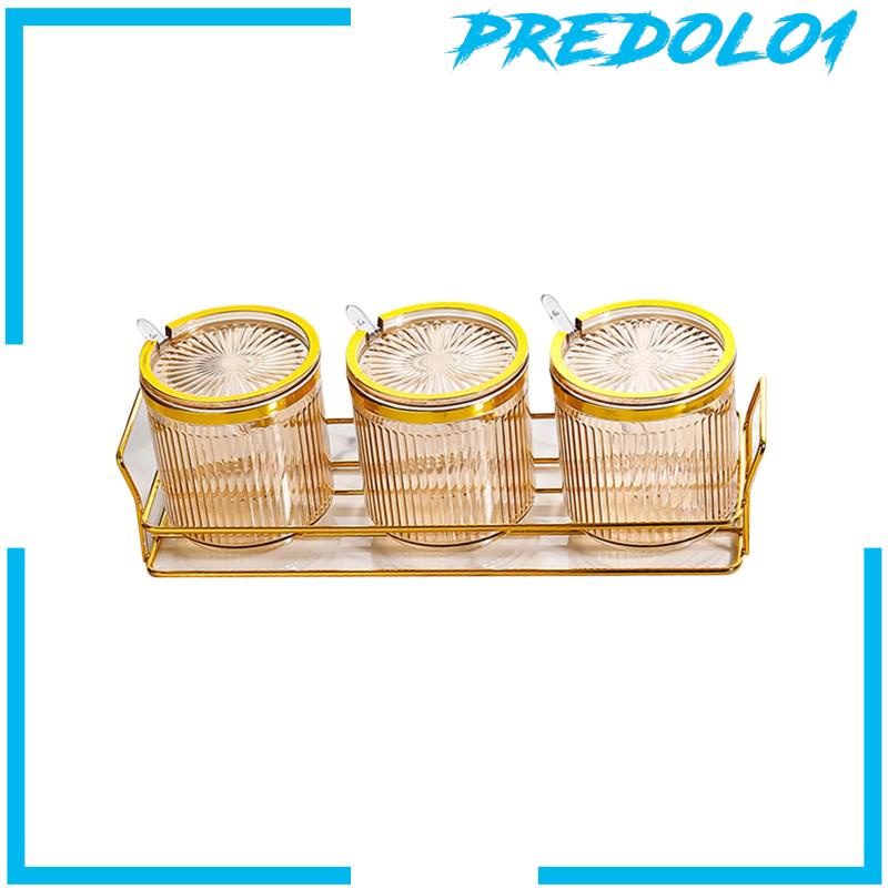 [Predolo1] Condiment Pots Tank Wadah Makanan Dengan Tutup Dan Sendok