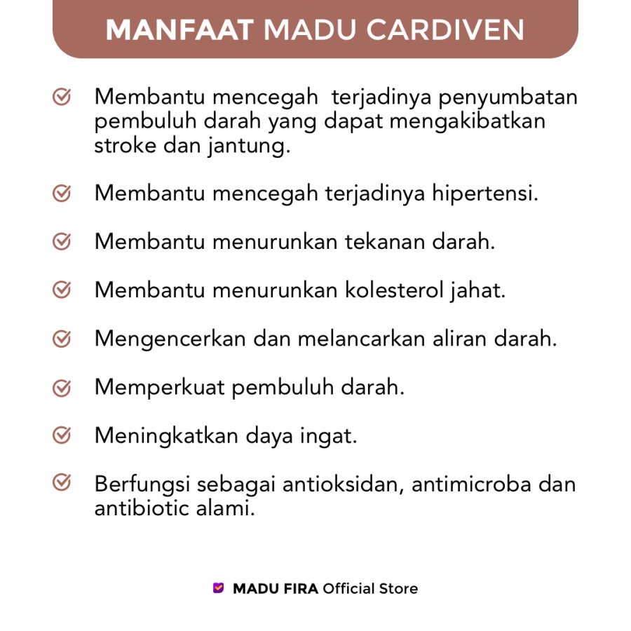 CARDIVEN Madu Cardiven Obat Herbal Jantung Koroner, Kolestrol, Pengencer Darah