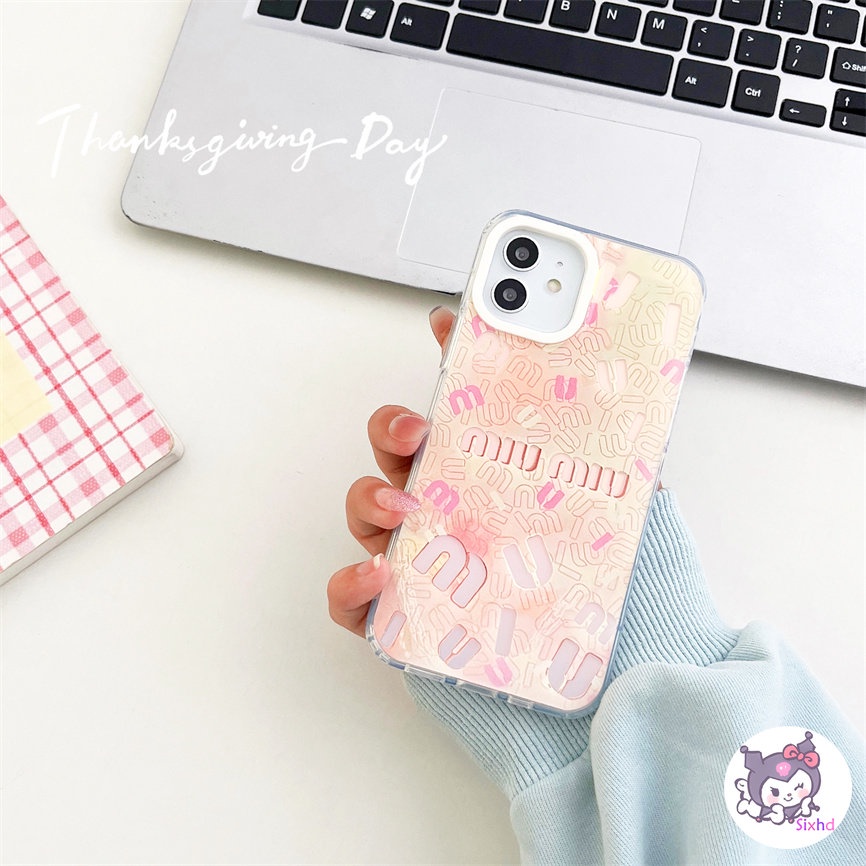 IPHONE Kompatibel Untuk Iphone11 14 13 12 Pro Max8 7Plus X Xs Xr Xs Max SE 2020 Fashion Kreatif Huruf Inggris Perlindungan Lensa Gradien Laser Casing Ponsel Lembut TPU Anti Jatuh Cover XJJJJ