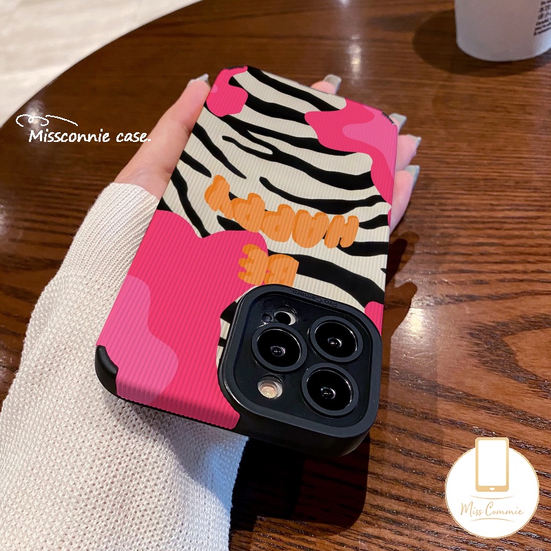 IPHONE Casing Ponsel Leopard Fashion Untuk Iphone7 8 Plus11 13 14 12 Pro Max X 7Plus XR XS Max Tekstur Kulit Mewah Motif Zebra Shockproof Silikon Lembut Tpu Cover