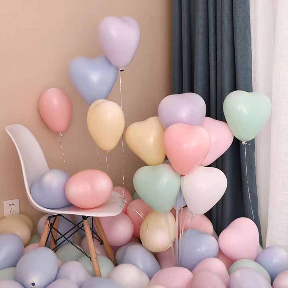 50pcs Balon Hati Macaron Lovely 10inch Untuk Dekorasi Dan Lamaran Pesta Pernikahan