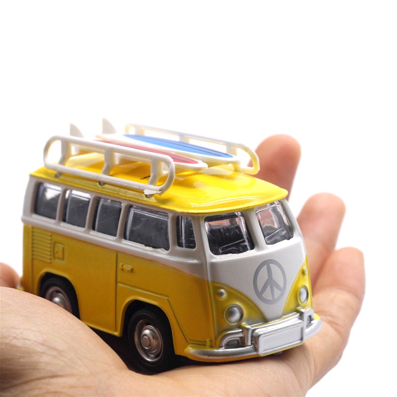 Simulasi Perjalanan Model Bus Bahan Alloy Plastik Tarik Kembali Mobil Mainan Anak Kid Toy Vehicles