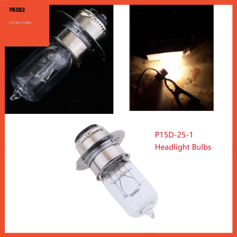 [Predolo] Lampu Headlight Mobil Motor Bohlam Halogen Bening 35W 12V P15D-25-1