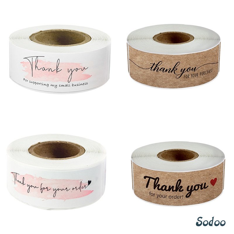 

Stiker Thank You 1 roll Kertas Kraft Berbentuk Persegi Panjang - SO