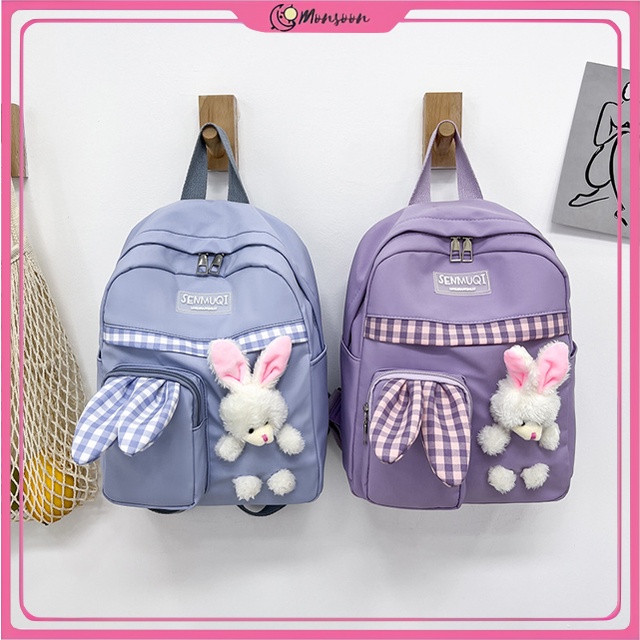 MONSOON - D6141 Ransel Boneka Kelinci / Tas Sekolah Anak / Tas Fashion Anak / Tas Ransel Anak / Rabbit Backpack / Tas Fashion Korea / Tas Ransel Korea Style