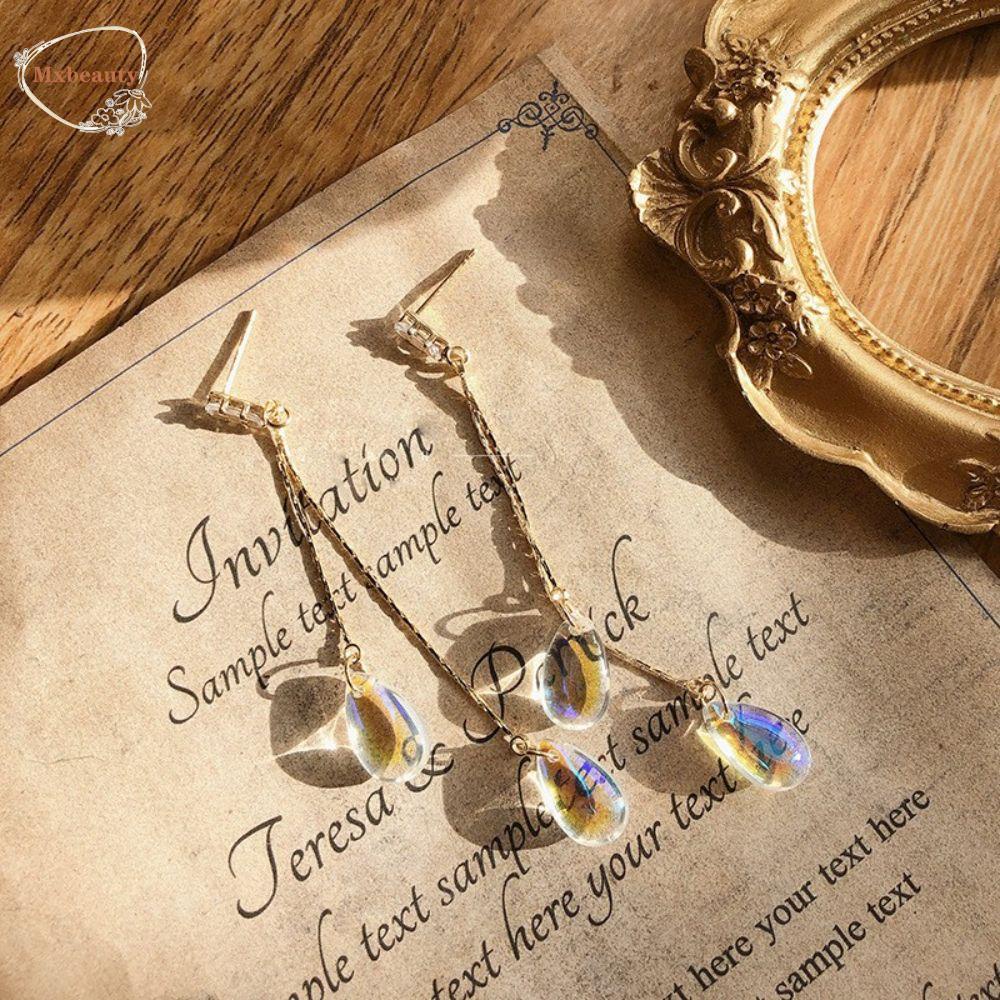 Mxbeauty Drop Earrings Mewah Fashion Symphony Ikatan Simpul Persegi Kristal Gaya Korea Earring