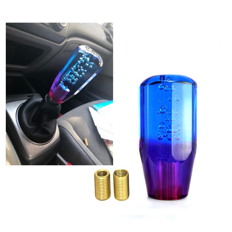 Universal Mobil Manual Gear Shift Knob Stick Transmisi Manual Gearstick Tuas Shifter Knob Kristal Gelembung Gear Shifter Kepala Warna Warni