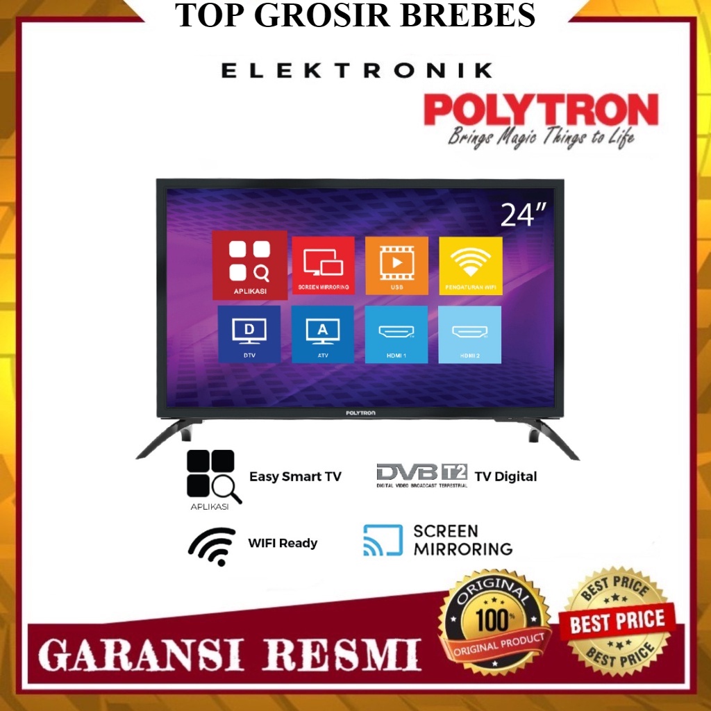 LED TV 24 INCH POLYTRON PLD 24MV1859 SCREEN MIRORRING POLYTRON PLD 24 MV 1859