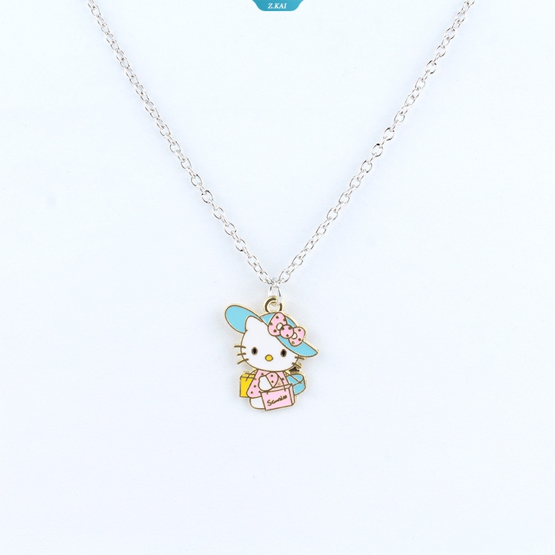 Hello Kitty Alloy Perhiasan Untuk Wanita Sanrio Kupu-Kupu Kalung Indah Kawaii Cat Charms Choker Kemasan Hadiah Ulang Tahun Anak Perempuan [ZK]