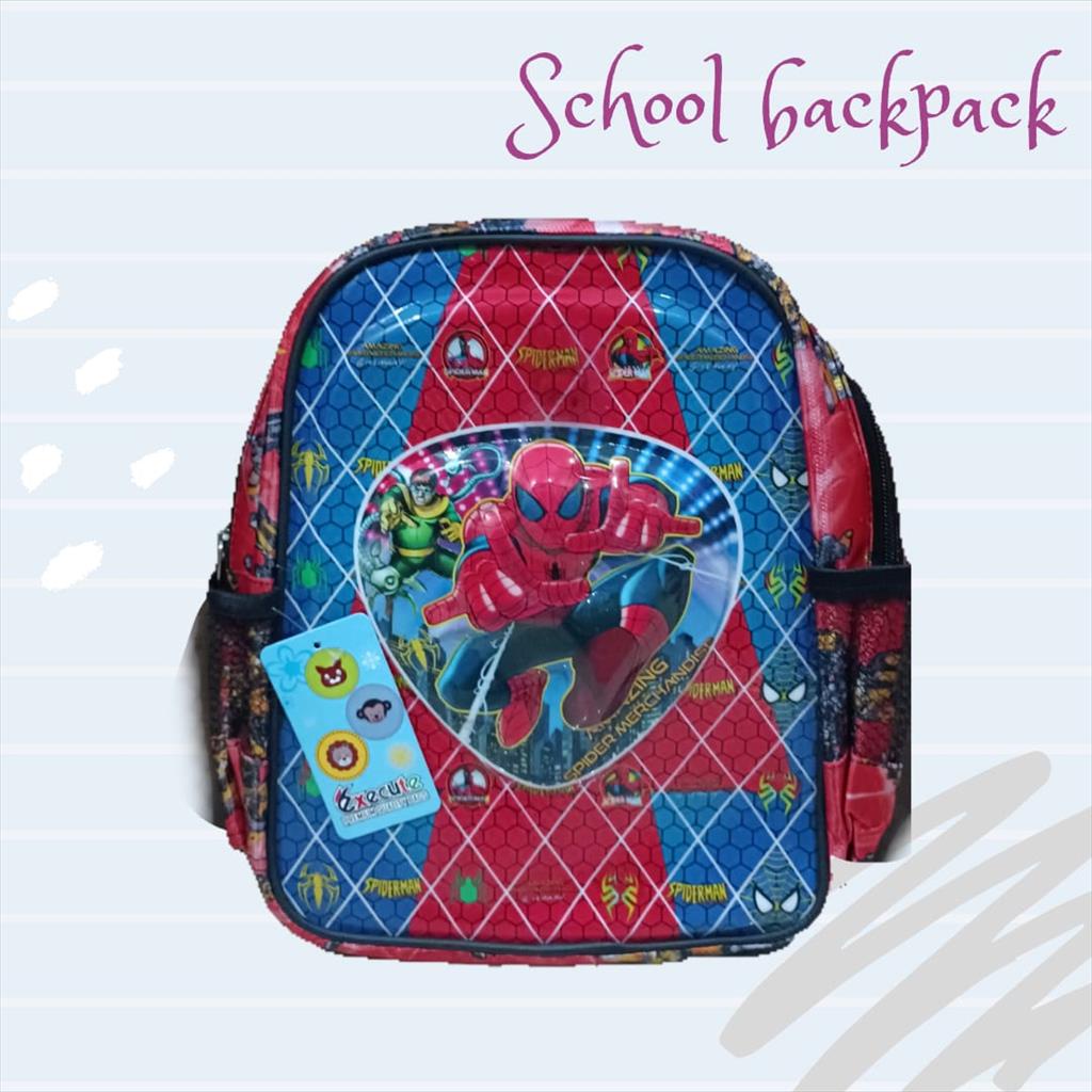 OTS 568 - Tas Ransel Embos Led Backpack Sekolah Anak PAUD Motif Kartun Lucu Superhero Mini Size