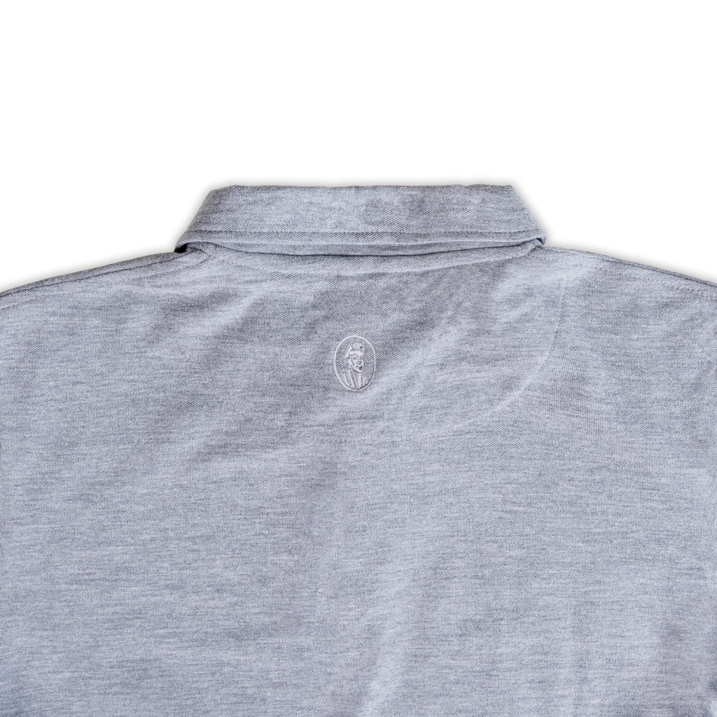 Long Sleeve Polo Shirt - Grey Nappa Milano