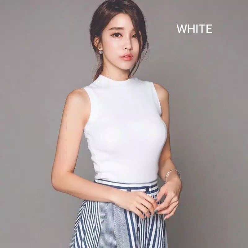 (B003) Sleeveless knit tank blouse / rajut singlet 003