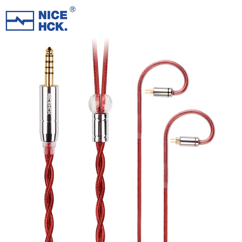 Nicehck RedAg 4N Perak Murni HiFi Earphone Coaxial Cable 3.5/2.5/4.4mm MMCX/QDC/0.78 2Pin Untuk HOLA Zero KATO Aria LAN Cadenza