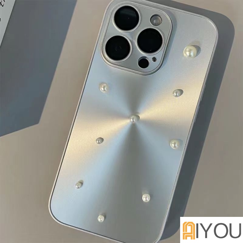 Ins Korea Lucu 3D Putih Mutiara Kreatif Telepon Case Untuk iPhone 14 Pro Max Mewah Mempesona CD Garis Persegi Bingkai Silikon Phone Case Untuk Iphone11 12 13 14Plus Penutup Pelindung Lensa