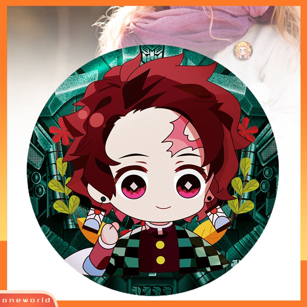 [ONE] Bulat Demon Slayer Tanjiro Figure Desain Kain Lencana Bros Pin Perhiasan Decor