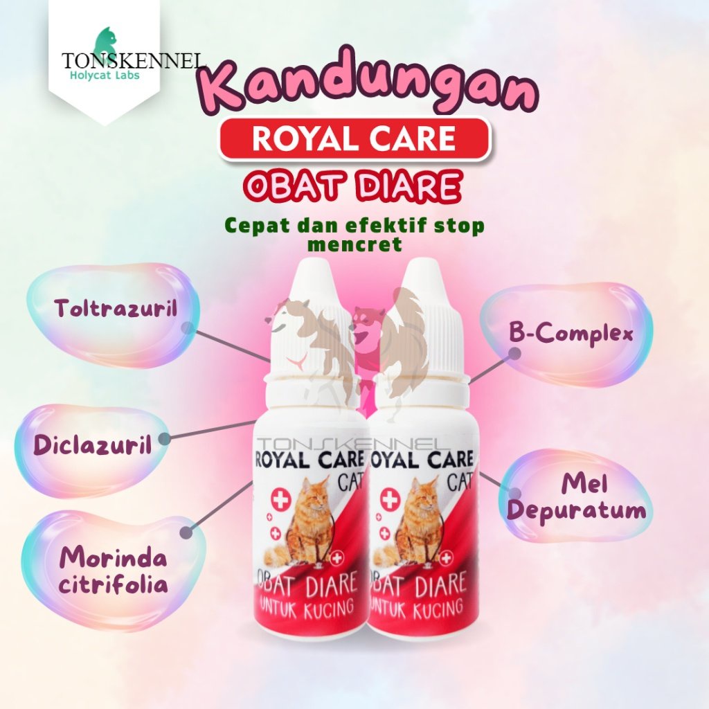 Obat Diare 30ml dan Mencret Ampuh Sembuh Murah untuk Kucing dan Anjing Royal Care Cat and Dog 30 ml