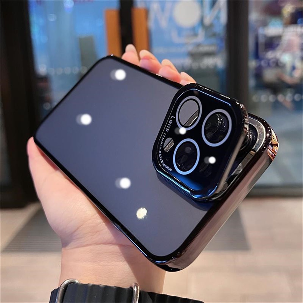 Kreatif shockproof case iPhone 14 Pro Max14 Plus case Dengan stand Iphone12 13 Pro Max case Kamera Perlindungan Perlindungan Lensa Transparan TPU soft case